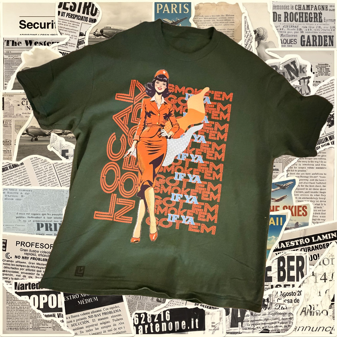 “Smoke up” forest green short sleeve