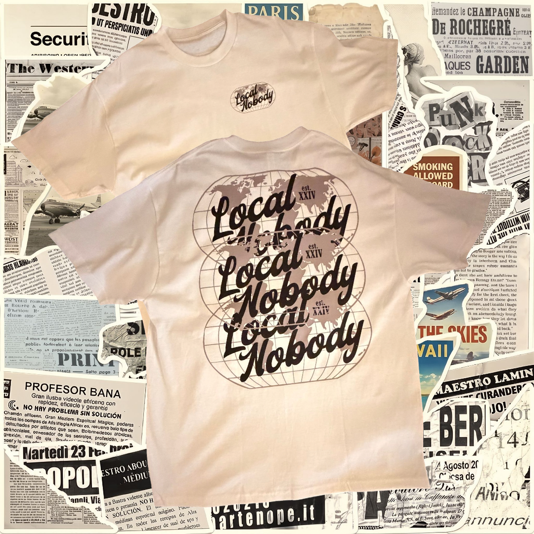 “Global Nobody” white short sleeve